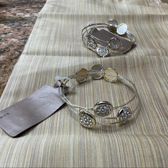 Bangle Bracelet Set with Shimmery Stones - Picture 3 of 6